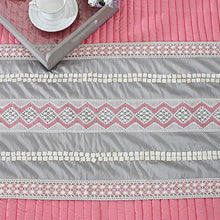Load image into Gallery viewer, Mother Of Pearl Lace Pink & Grey Bed Runner