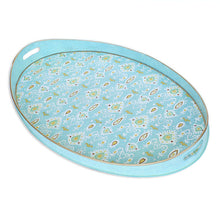Load image into Gallery viewer, Tray with stand - Fresh Ikat - Pastel Blue