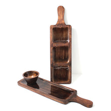 Load image into Gallery viewer, Walnut Wood Dips Bat Platter '