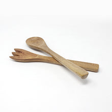 Load image into Gallery viewer, Oak Salad Servers Set of 2