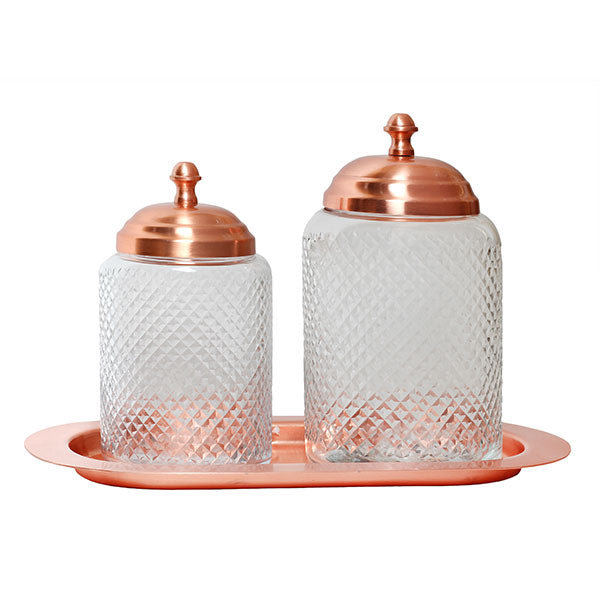 Cutwork Canister (set of 2 with tray)