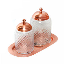 Load image into Gallery viewer, Cutwork Canister (set of 2 with tray)