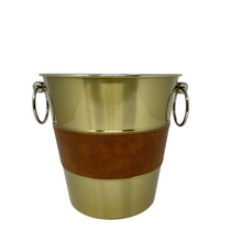 Load image into Gallery viewer, Gold Leather Champagne Bucket
