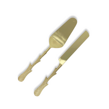 Load image into Gallery viewer, Chic Matt Gold Cake Knife Set