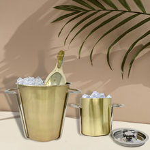 Load image into Gallery viewer, Matt Gold Champagne Bucket with Stand