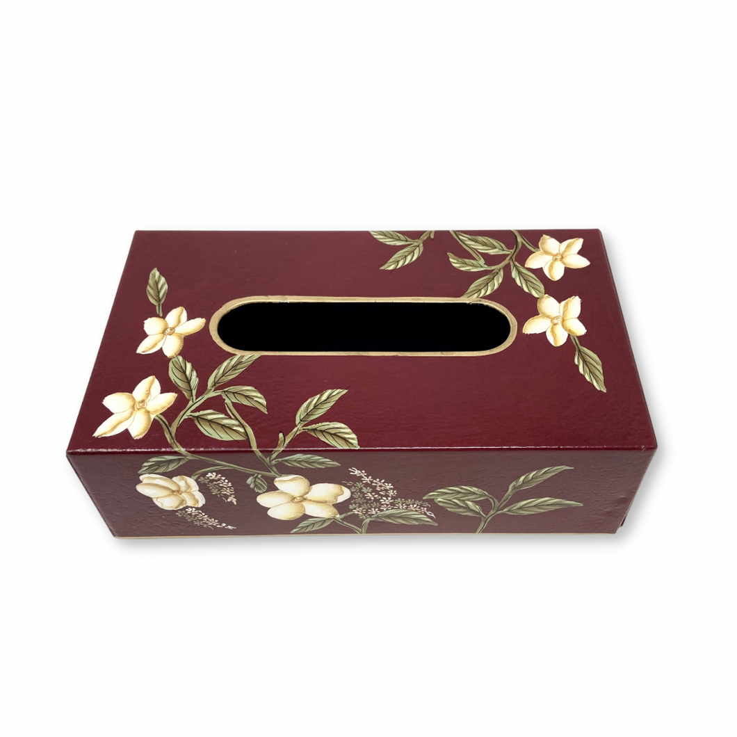 Maroon Floral Fiesta Tissue Box