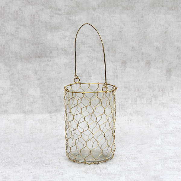 Webbed Tall Hanging Candle Holder
