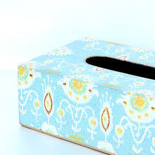 Load image into Gallery viewer, Tissue Box - Fresh Ikat - Pastel Blue
