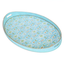 Load image into Gallery viewer, Tray with stand - Fresh Ikat - Pastel Blue
