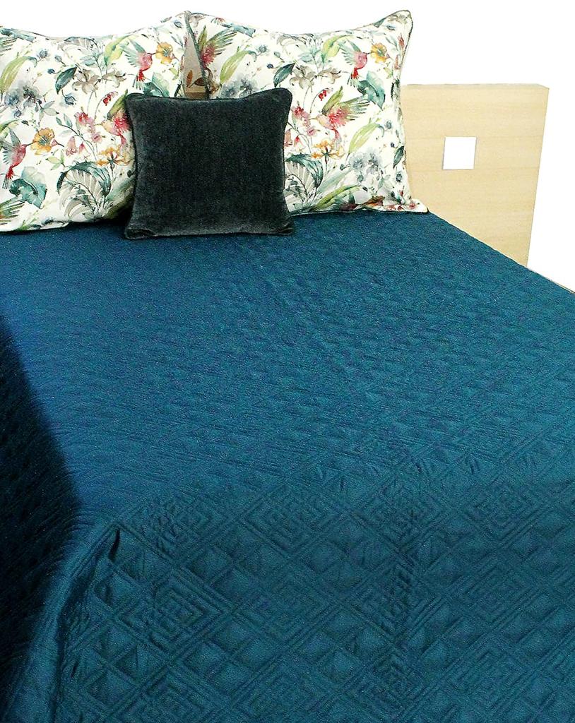 Teal Quilted Bed Cover