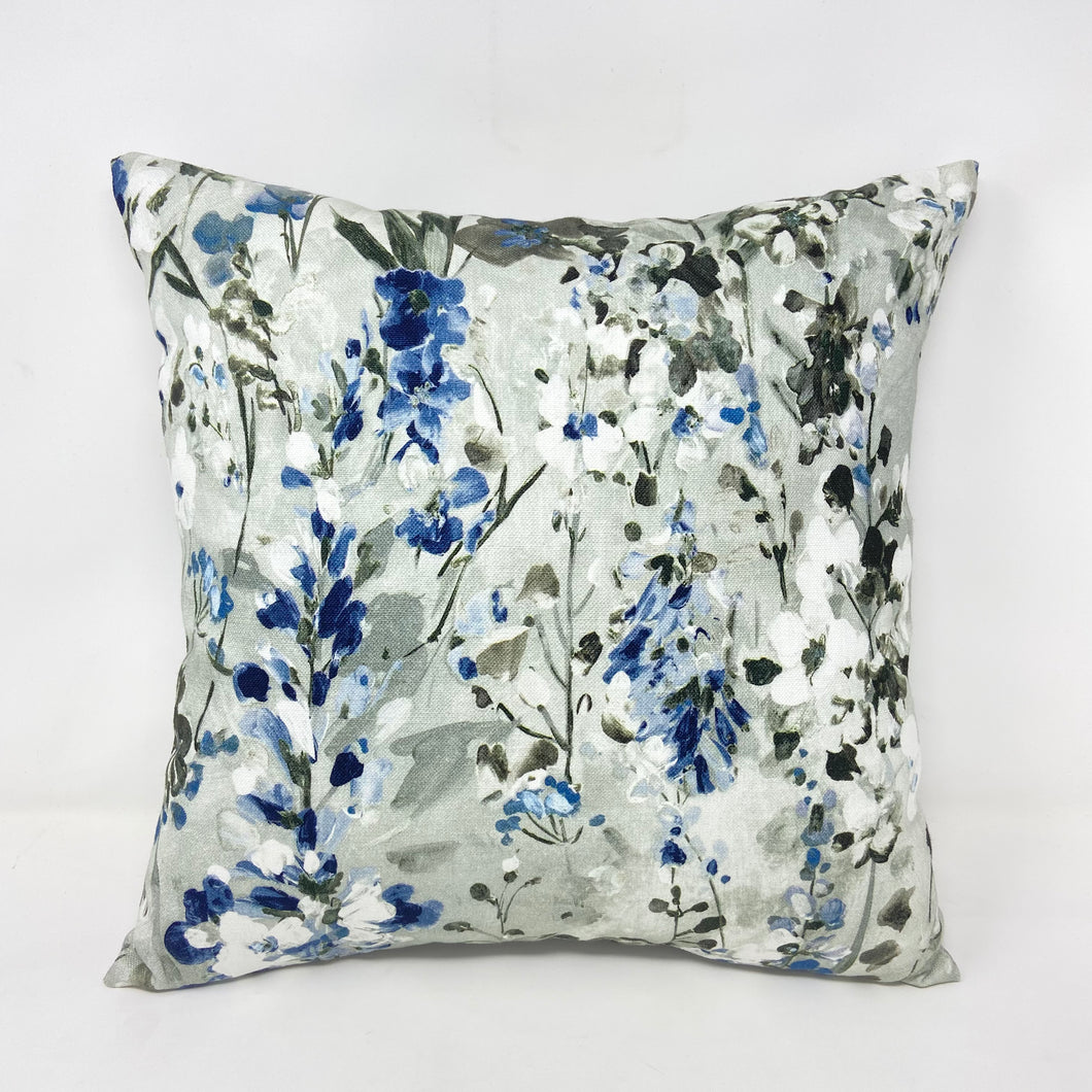Grey Floral Digital Print Cushion Cover
