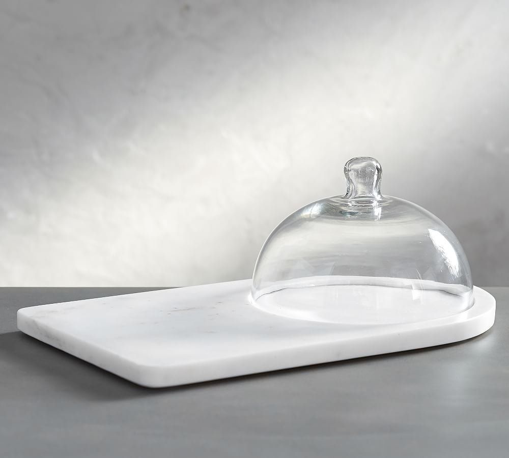 Marble Glass Dome Cheese Board