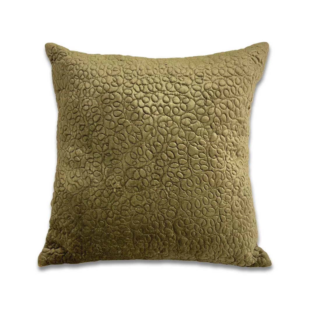 Moss Green Quilted Cushion Cover