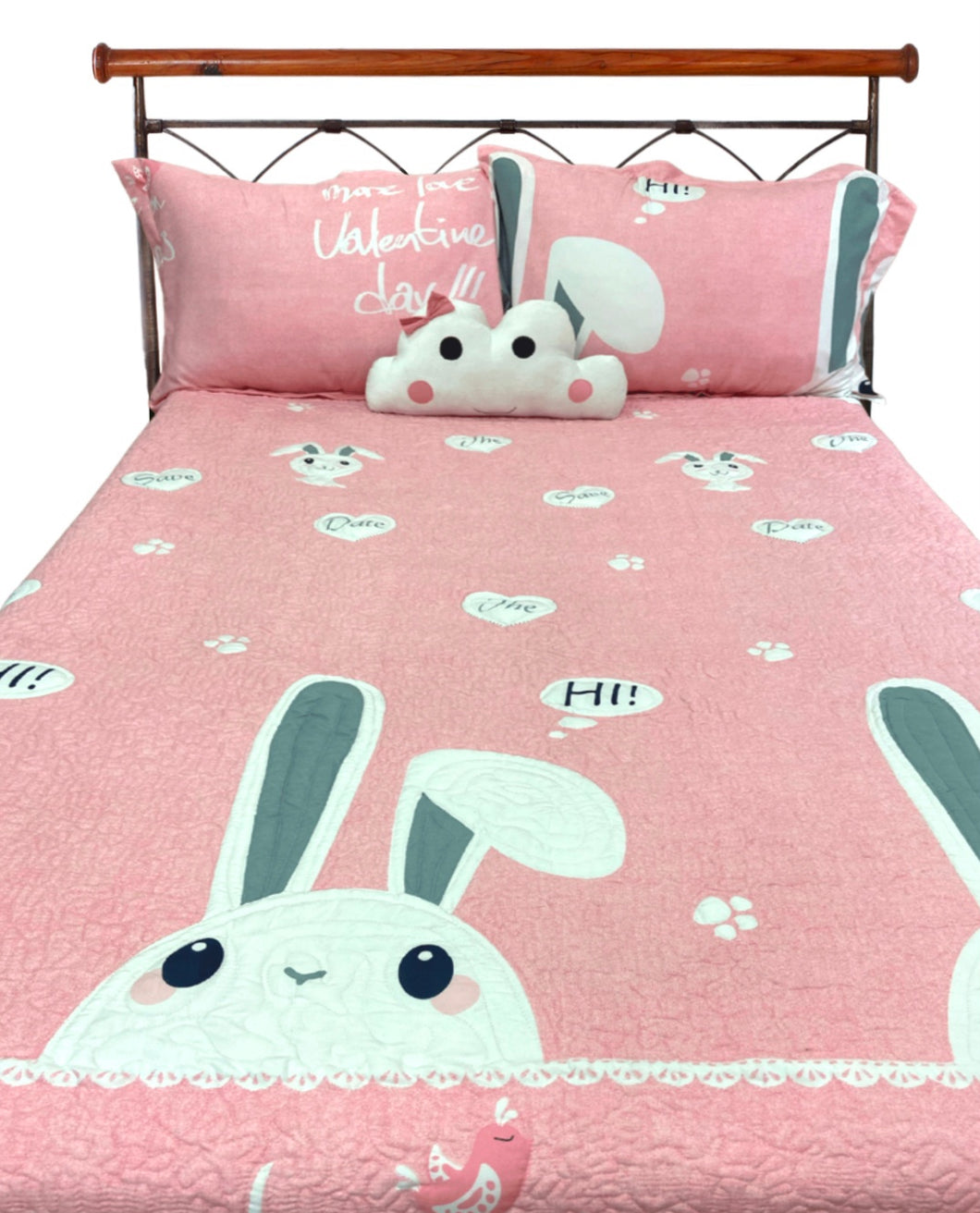 Rabbit Print Cotton Bed Cover